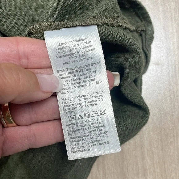 J.Crew Linen Cotton Button Front Tank Top Green Large - Picture 3 of 6